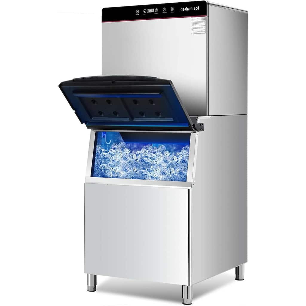 550LBS/24H Commercial Ice Maker Machine with 300LBS Ice Storage - N/A