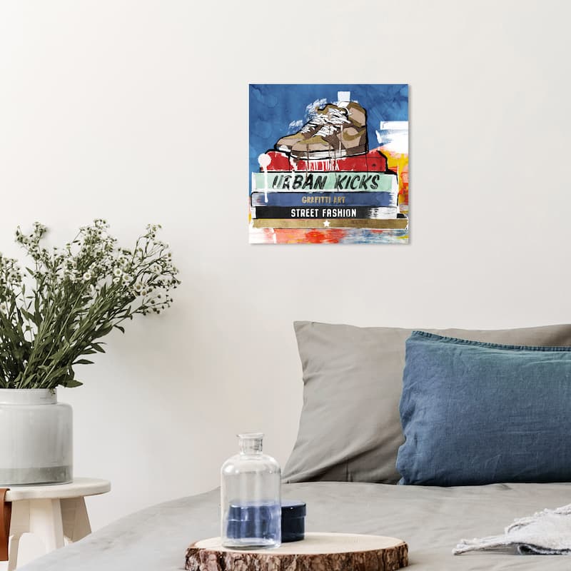 Wynwood Studio Fashion and Glam Street Books Blue and Glam Wall Art Canvas Print - 12 x 12