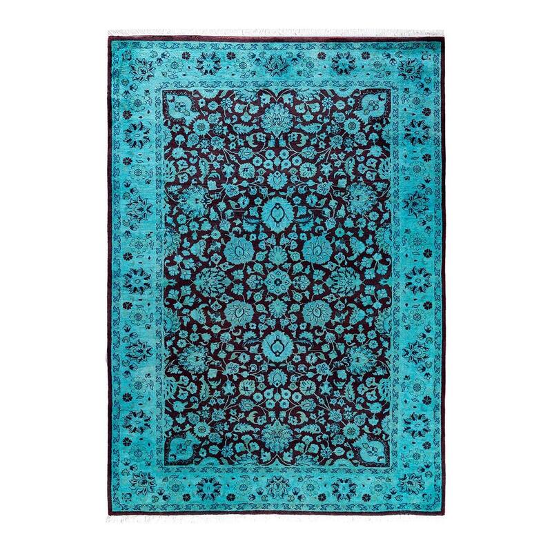 Fine Vibrance One-of-a-Kind Hand-Knotted Area Rug - Blue, 4' 2" x 6' 3" - 4' 2" x 6' 3"