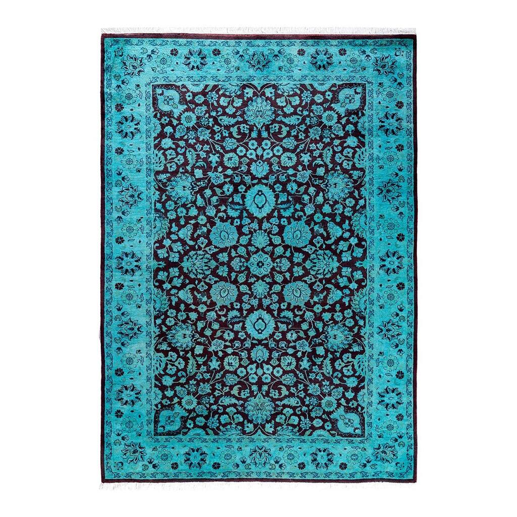 Fine Vibrance One-of-a-Kind Hand-Knotted Area Rug - Blue, 4' 2" x 6' 3" - 4' 2" x 6' 3"