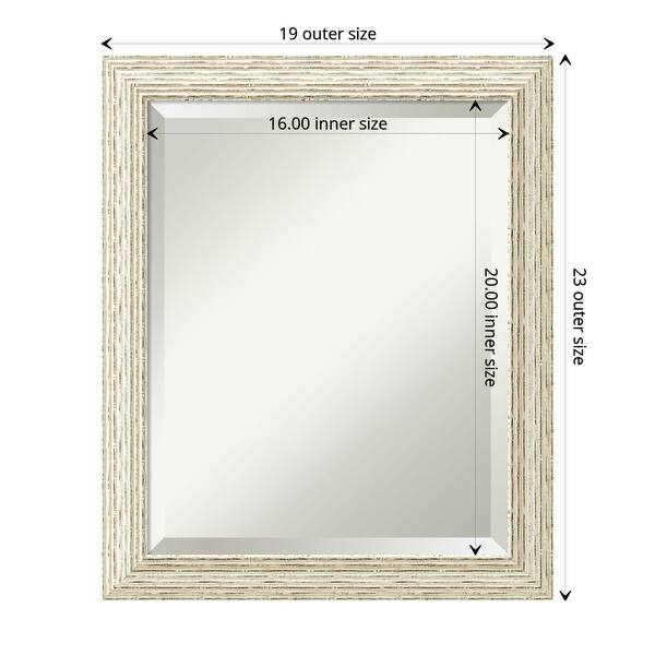 Beveled Wood Wall Mirror Cape Cod White Wash Frame Bed Bath