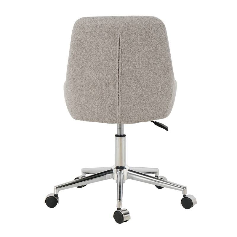 Modern Teddy Fabric Home Office Chair with Metal Legs-Set of 1-Lift Adjustment (3 Colors）