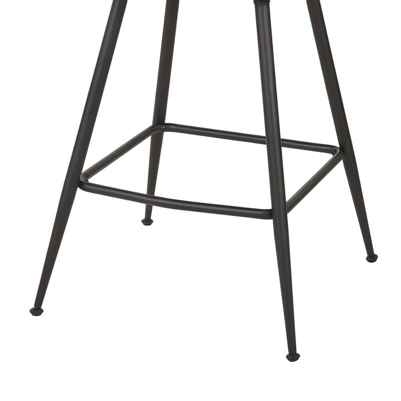Javlergo Set of 2/4/6 Counter Height Bar Stools, 26.77" Upholstered Woven Back Bar Chairs with Armrests and Footrest