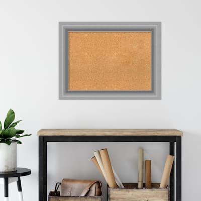 Peak Polished Nickel Framed Natural Corkboard Bulletin Board
