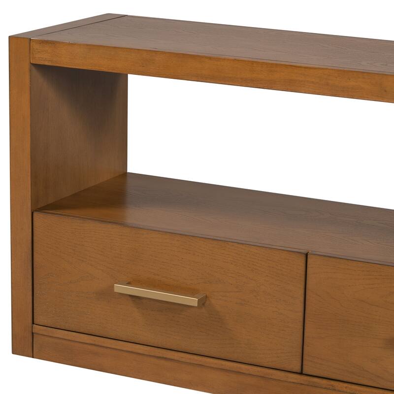 Anmytek Stylish Classic TV Stand 3 Drawers Metal Handles Ample Storage Living Room Media Console