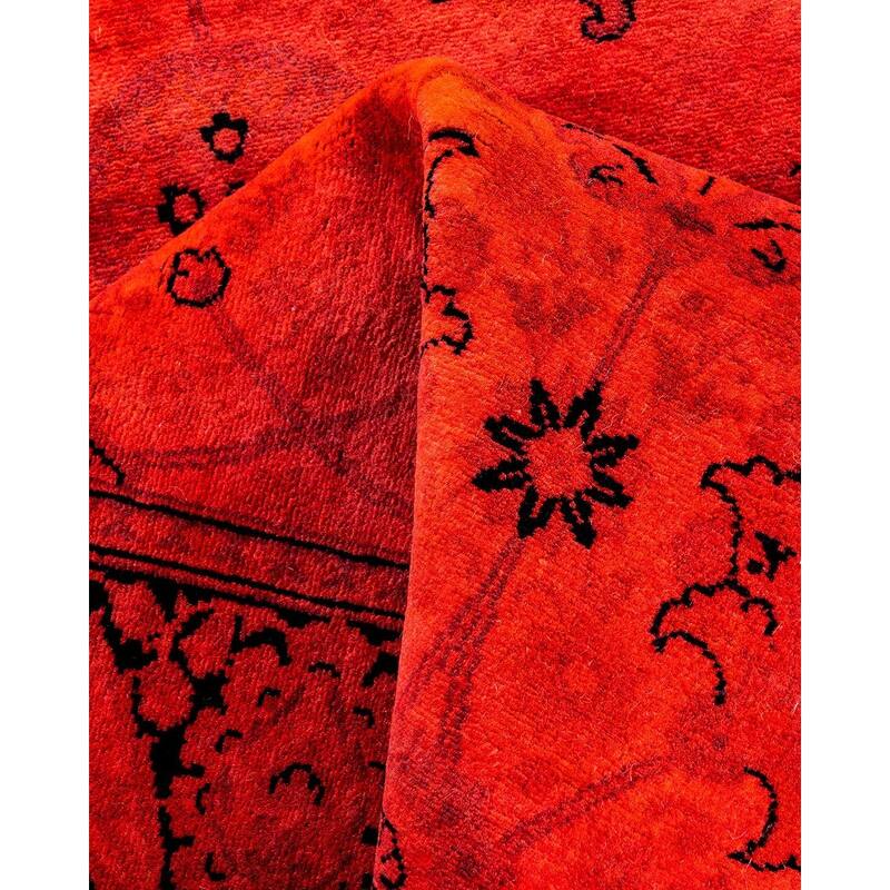Fine Vibrance, One-of-a-Kind Hand-Knotted Runner Rug - Orange, 2' 6" x 6' 1" - 2' 6" x 6' 1"
