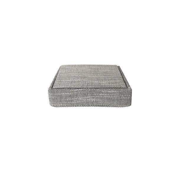 Shop Porch Den Jurgens Woven Grey Tweed Extra Cushioned Top Tufted Storage Ottoman Overstock 25685431