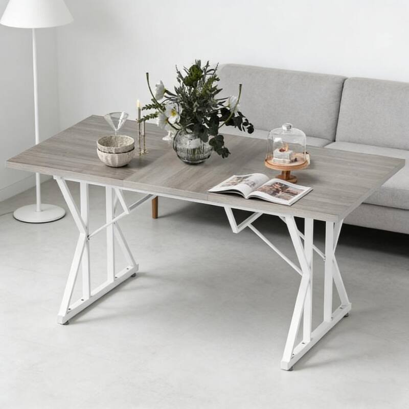 Modern Style Extendable Dining Table, Expandable Kitchen Table - Gray