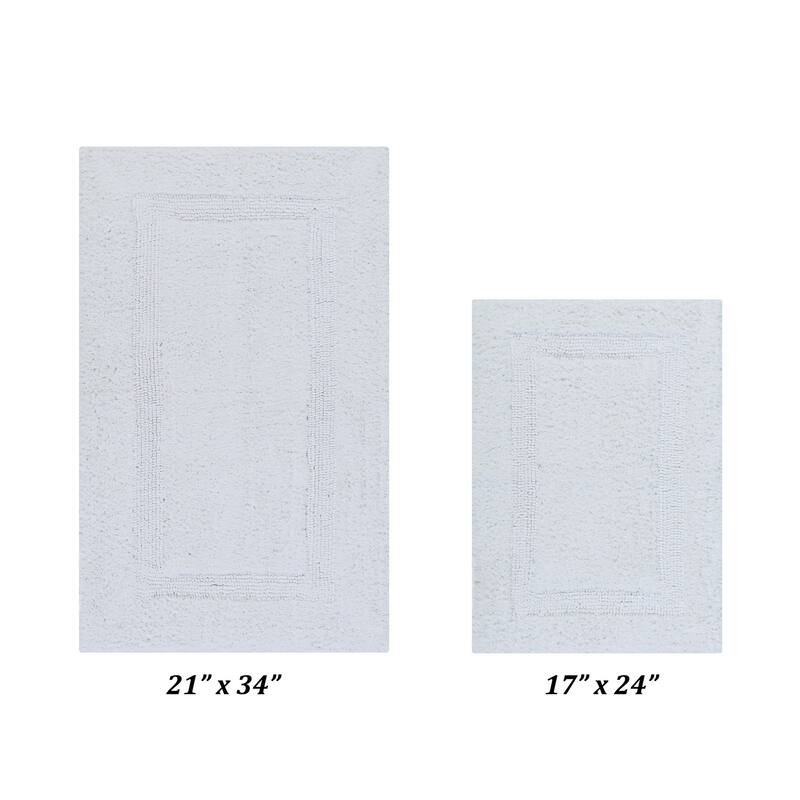 Better Trends Bath Rugs Set 100% Cotton Reversible Water Absorbent Bathroom Rug for Shower, Sink, Bath Mats - Lux Collection