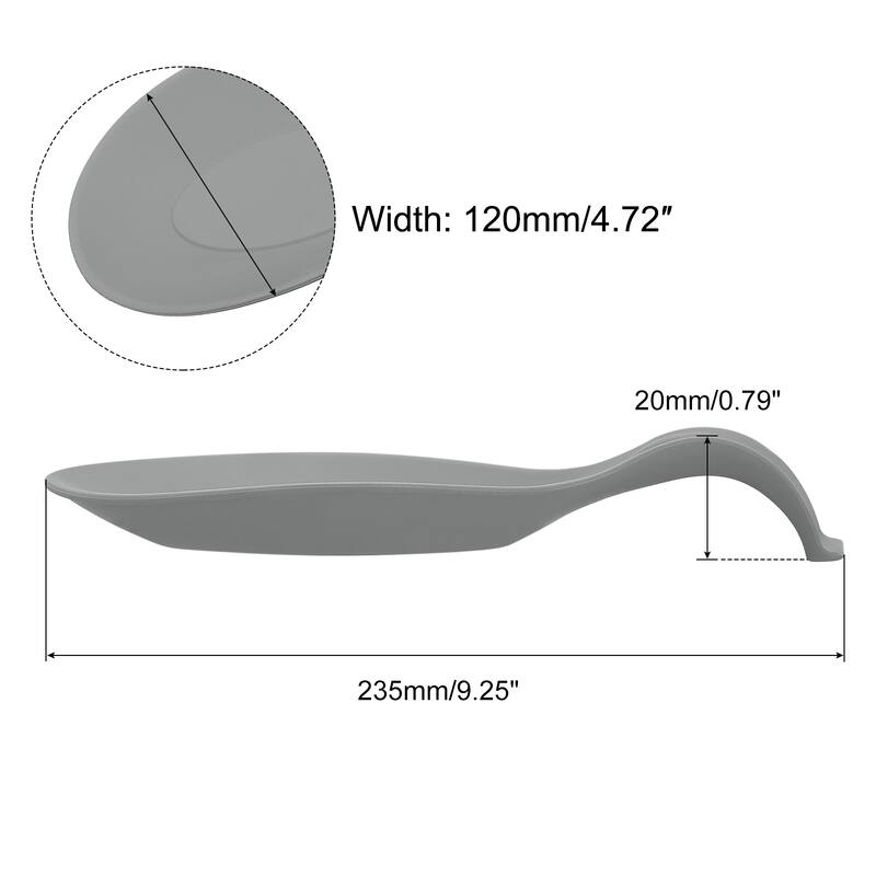 4.72" Heat Resistant Silicone Spoon Rest Kitchen Utensil Holder, 1Pcs - Gray - 4Pcs