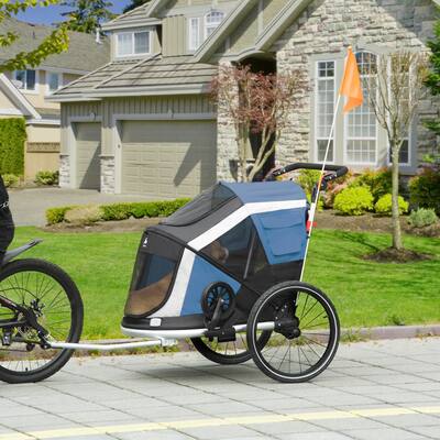 Aosom 2-in-1 Pet Bike Trailer, Dog Stroller, Small Pet Bicycle Cart Carrier with Safety Leash, and Easy Fold Design