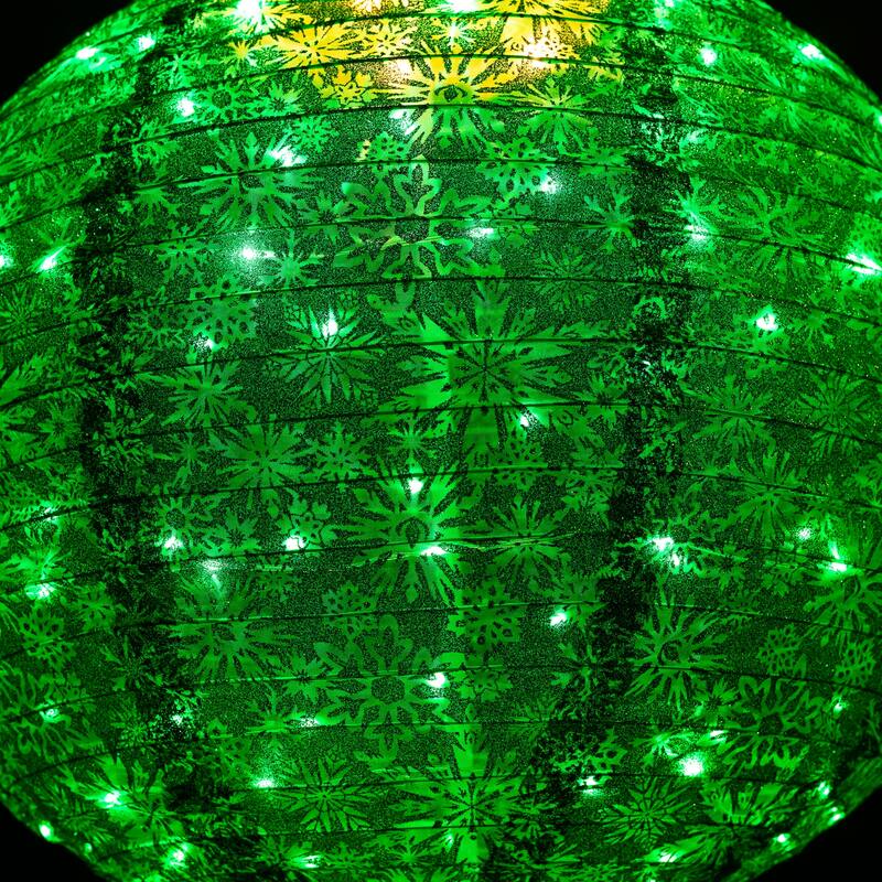 38" LED Twinkling Green Tinsel Onion Ornament Christmas Decoration