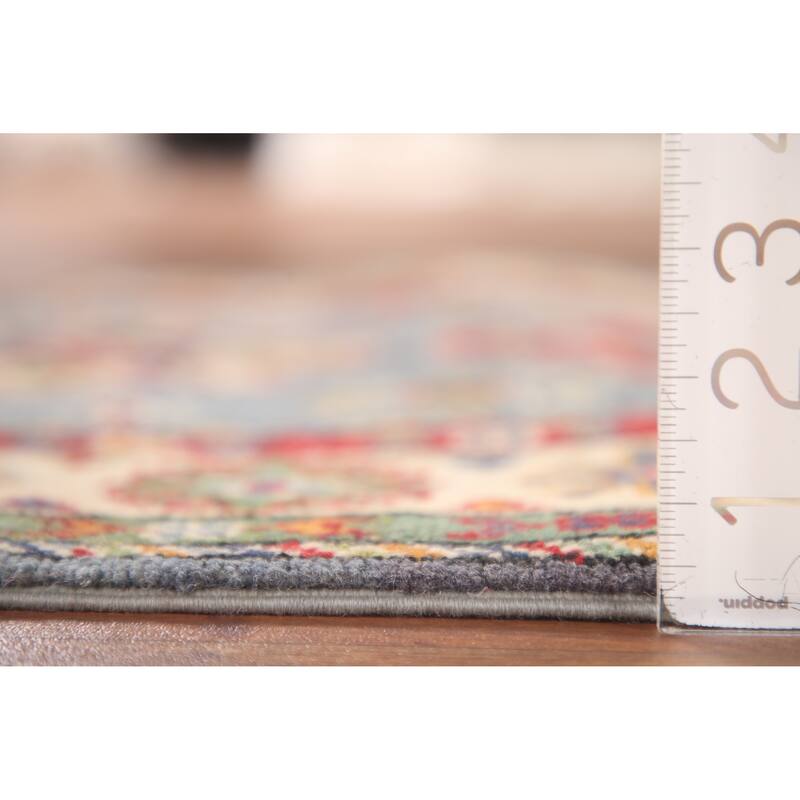 Kazak Oriental Foyer Rug Hand-Knotted Geometric Wool Carpet - 2'9" x 4'1"