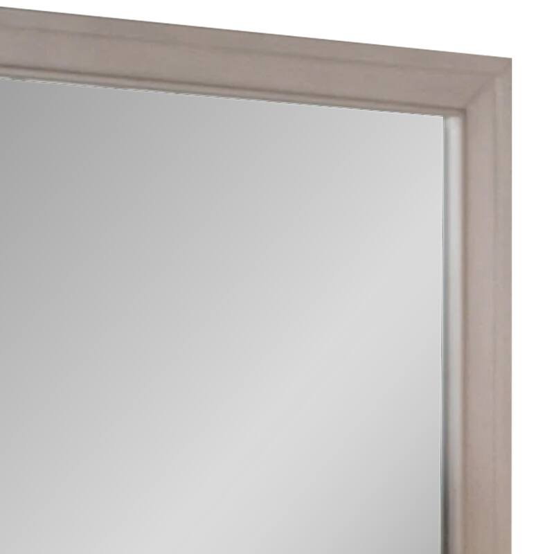 Nitz Dresser Mirror, Beveled Glass, White Solid Wood Frame, 36x40