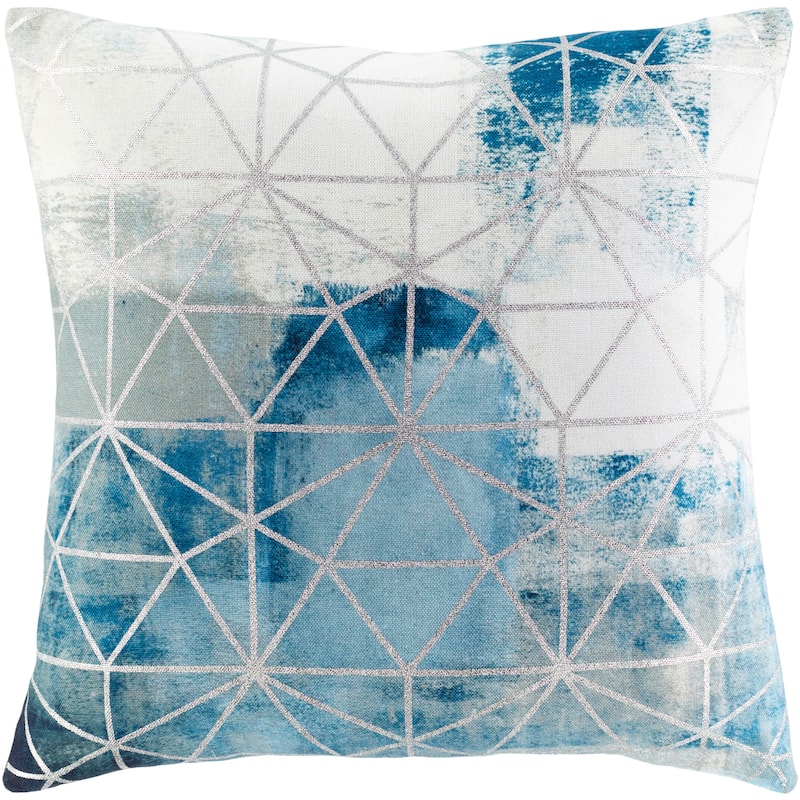 Aisha Blue Sky Abstract Geometric Throw Pillow