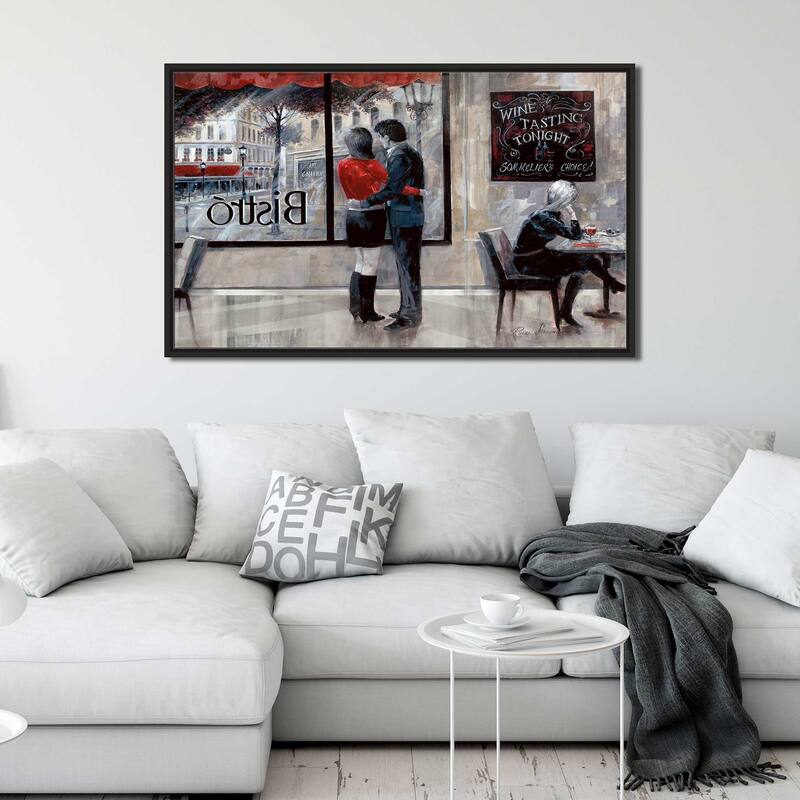 "Bistro Romance" by Ruane Manning Print on Floating Canvas