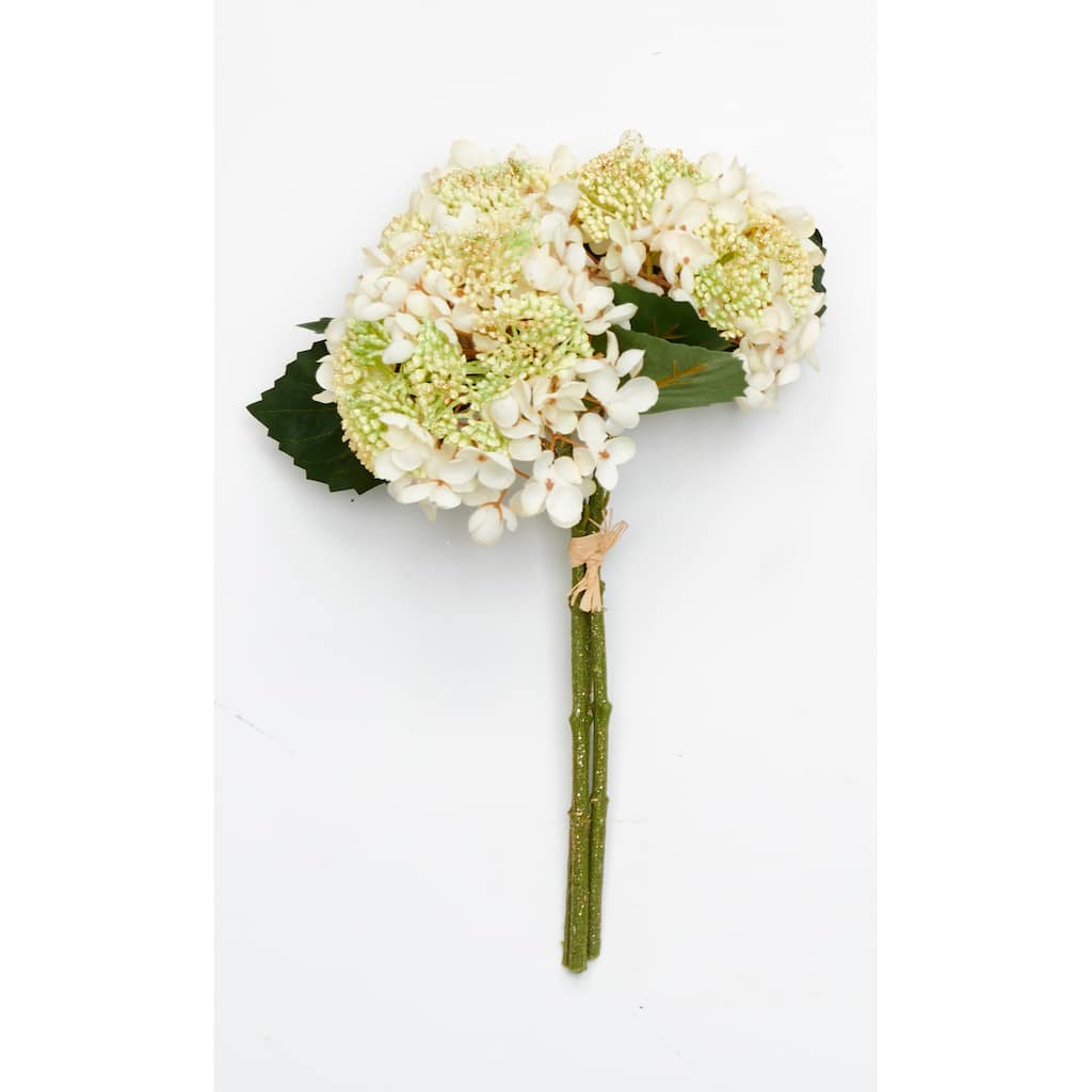 13" Hydrangea Bouquet, White