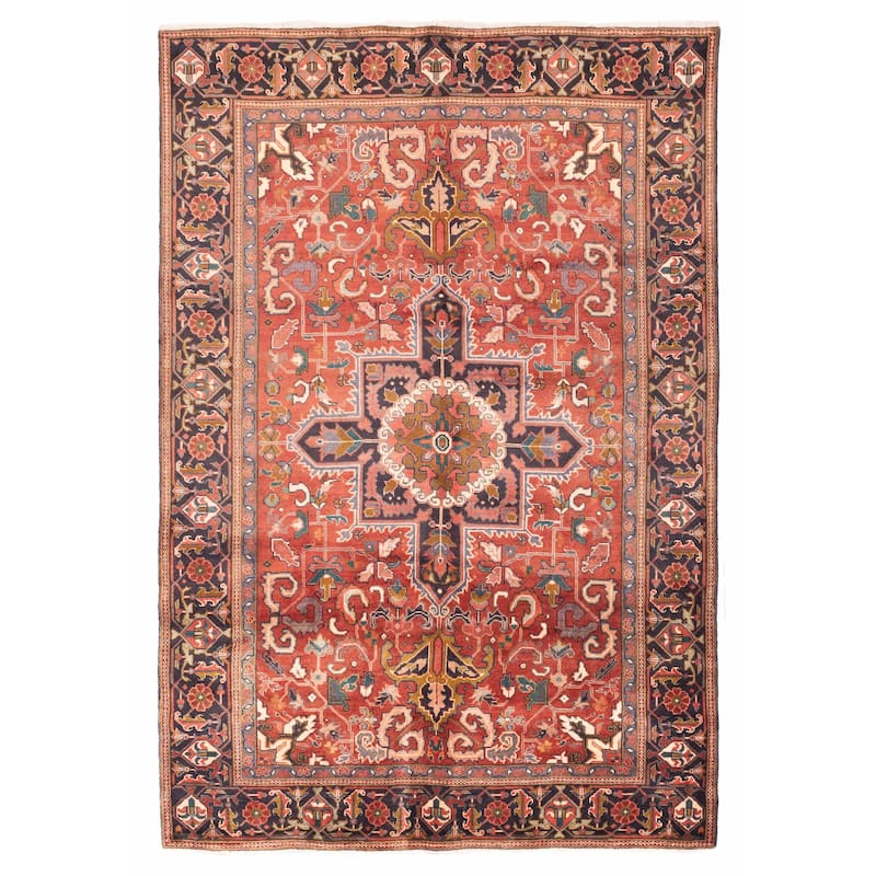 ECARPETGALLERY Hand-knotted Sarabi Dark Red Wool Rug - 7'2 x 10'8