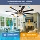 preview thumbnail 48 of 53, 52/62/72 Inch Crystal Fandelier Ceiling Fan with Lights and Remote, Reversible Motor