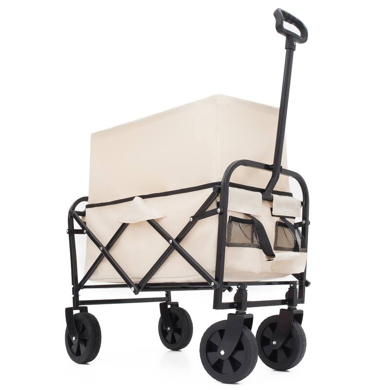 Extendable Foldable Wagon Cart, Heavy Duty 225lb, Beach & Utility Use