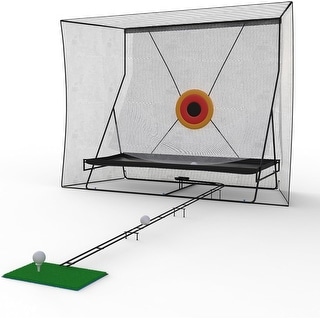 9x8Ft Golf Hitting Net with 11Ft Ball Return, Indoor Outdoor Driving ...