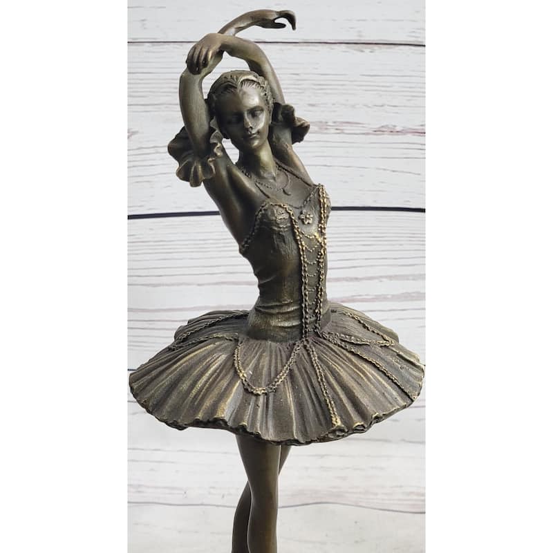 Ballerina Ballet Dancer Fifth 5Th Position Bronze Sculpture Statue Figure Art Decor Marble Base