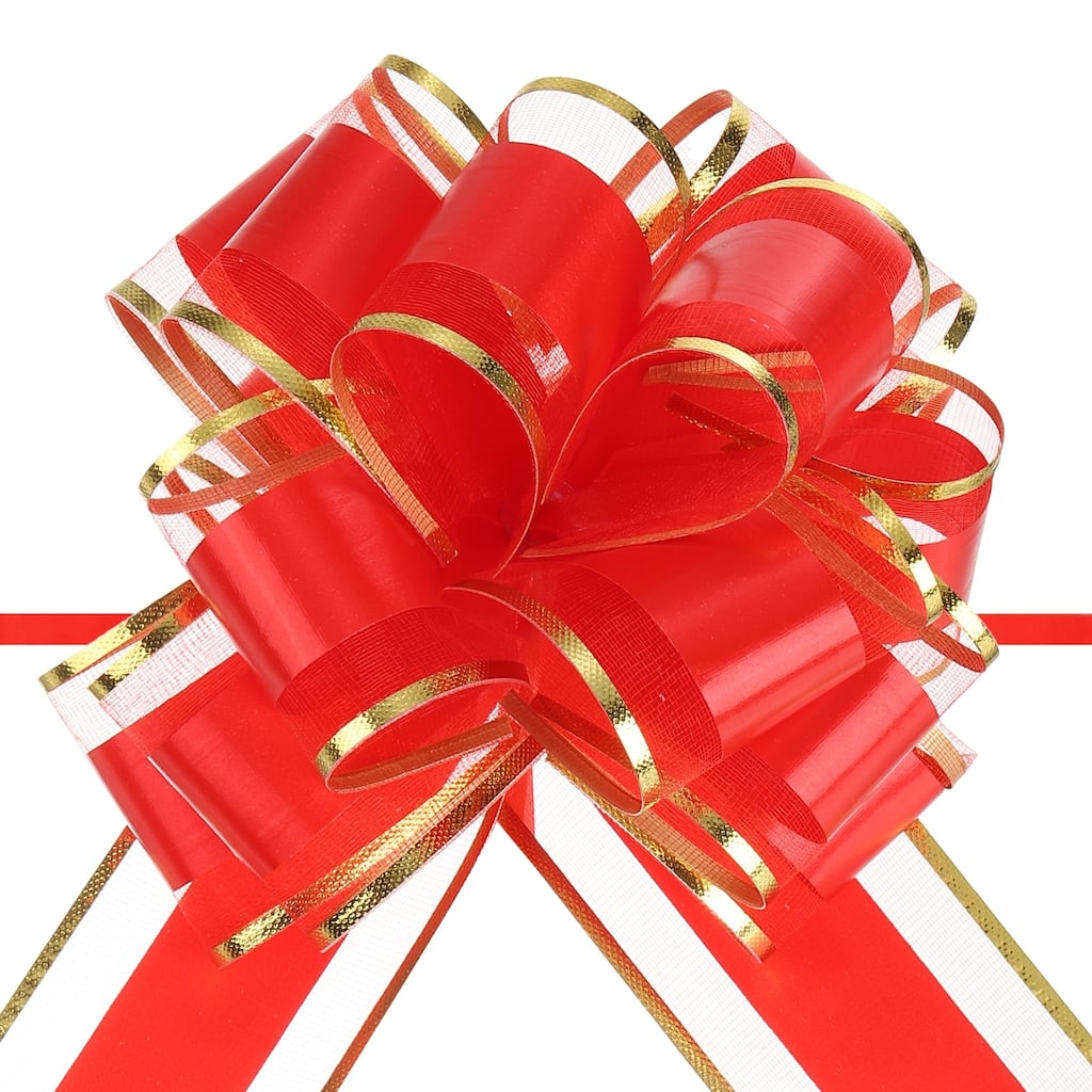 10pcs 6" Large Pull Bow Organza Gift Wrapping Bows Ribbon for Wedding