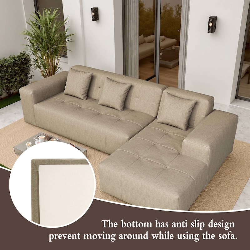 Outdoor No Assembly Patio Sofa with Chaise