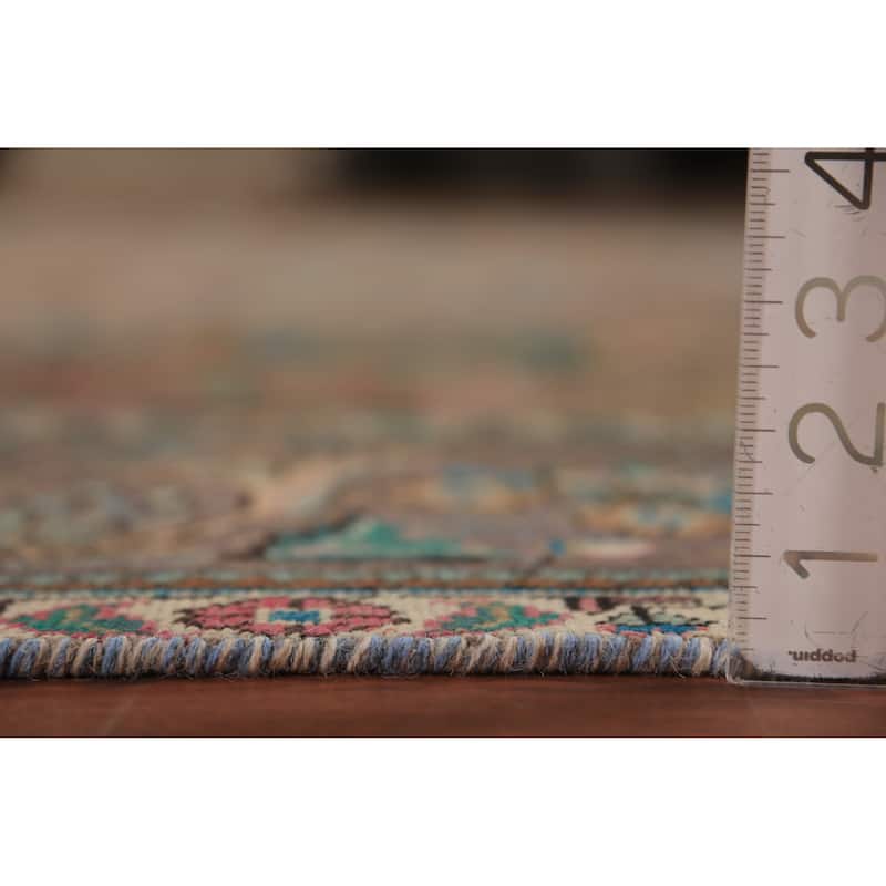 Brown Floral Tabriz Persian Rug Traditional Hand-Knotted Wool Carpet - 8'2"x 11'7"