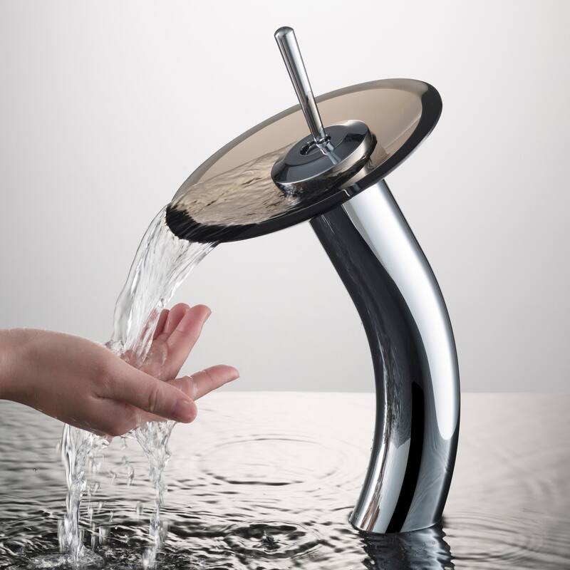 Kraus Waterfall Single Hole Vessel Bathroom Faucet