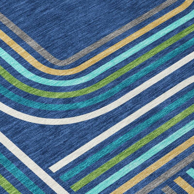 Machine Washable Indoor/ Outdoor Modern Leawood Chantille Rug