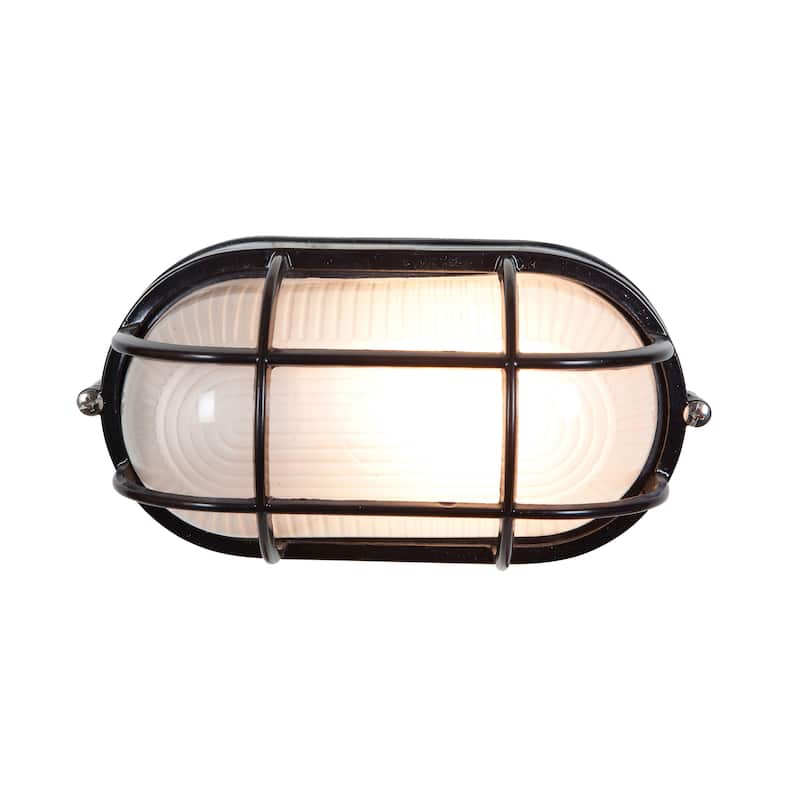 Access Nauticus 1-light Black Wet Location 8-inch ADA Bulkhead