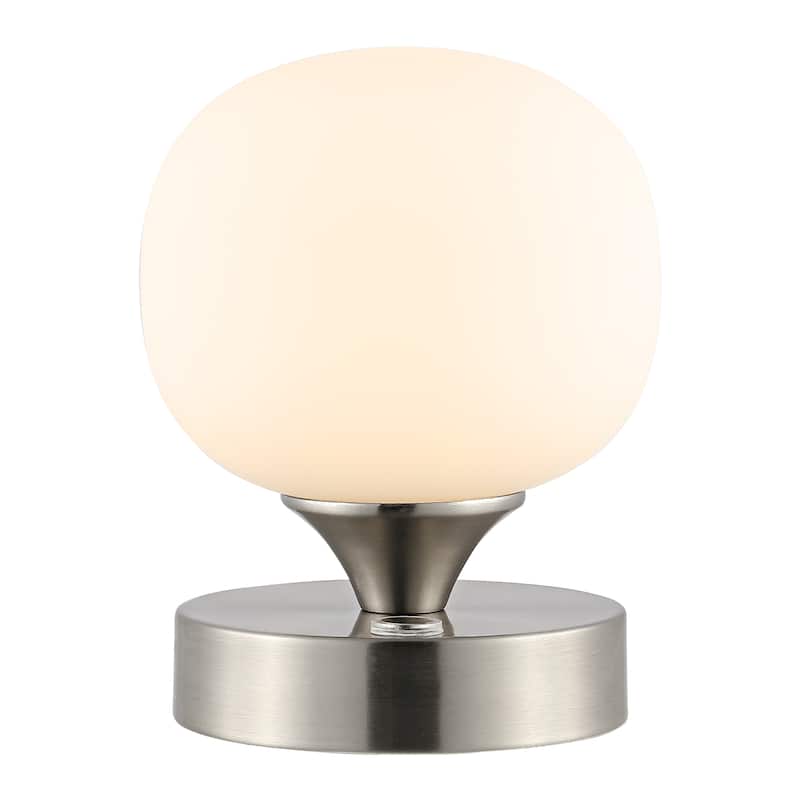 Zoe 6.13" Bohemian Farmhouse Iron Wireless Rechargeable Integrated LED Table Lamp, Oil Rubbed Bronze/White by JONATHAN Y