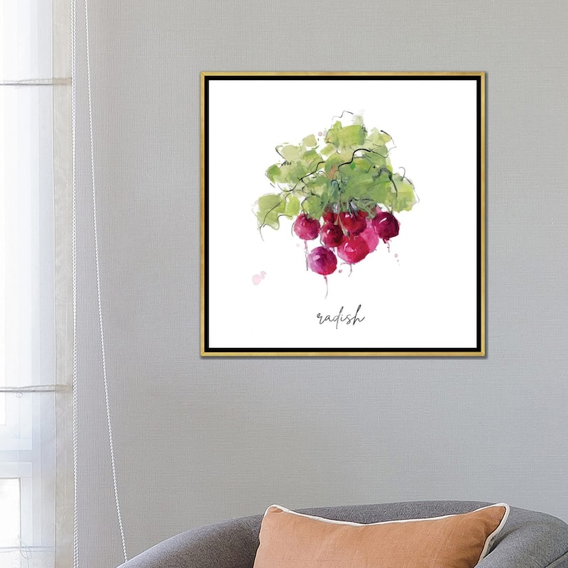 iCanvas "Sketch Kitchen Radish" by Sally Swatland Framed