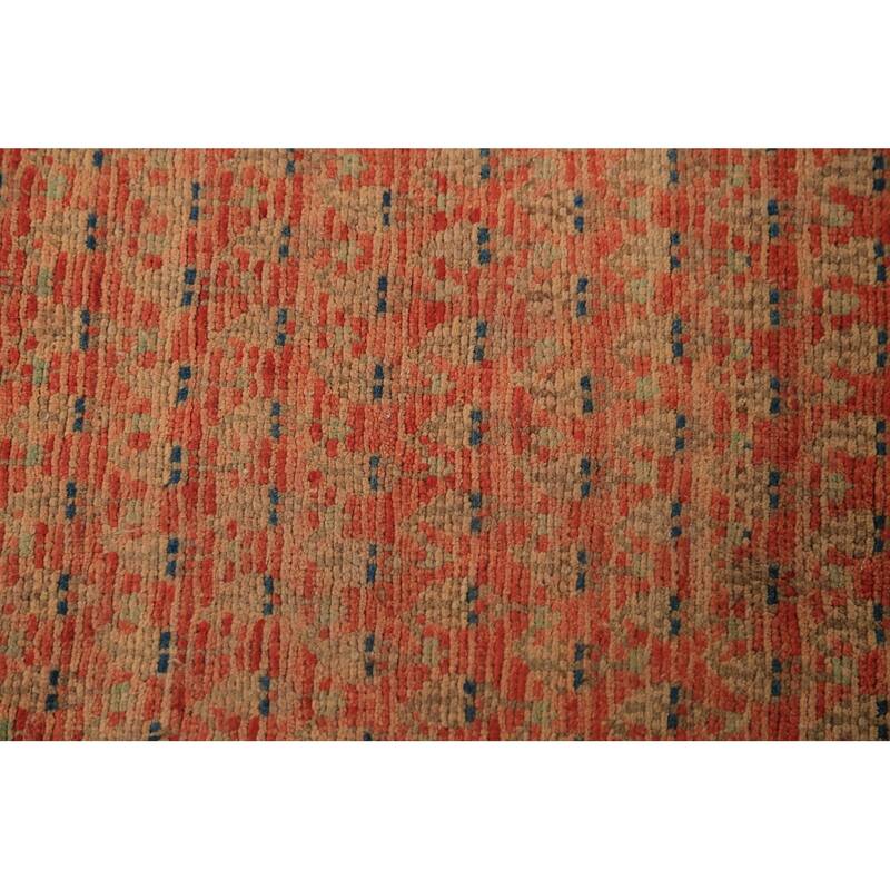 Hand Knotted Oriental 100% Wool Carpet Traditional All-Over Oranges & Rust Botemir Runner Rug - 10' 2'' X 3' 7''