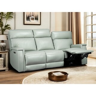 83.5'' Leather Zero Gravity Power Reclining Sofa with Power Headrest ...