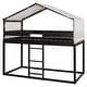 preview thumbnail 3 of 9, Twin Over Twin Size Wooden Bunk Bed with Tent