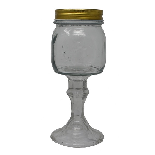6.5" Clear Small Jar with Gold Color Removable Lid - 9.5 oz - N/A