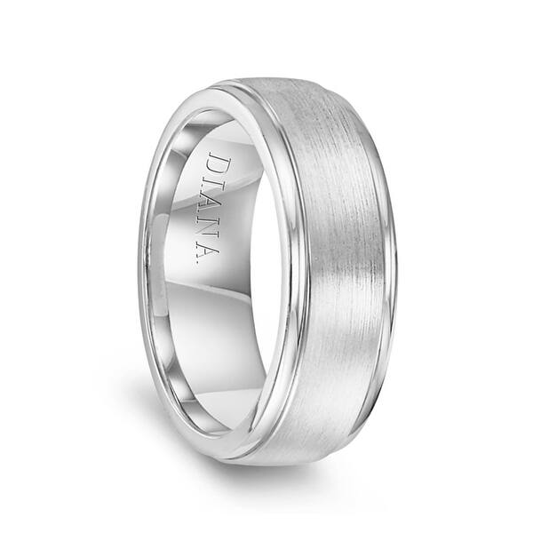 10K White gold 4mm raised edge with milgrain comfort fit mens & womens wedding bands 10K White gold 4mm raised edge with milgrain comfort fit mens & womens wedding bands