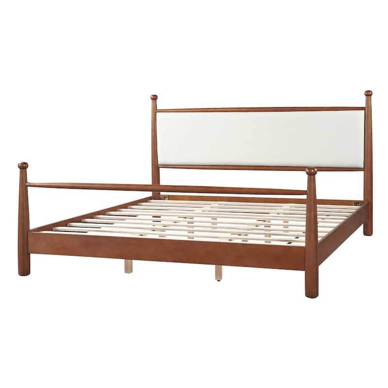 Christopher Knight Home Aurelius Poplar Upholstered Solid Poplar and Plywood Bed Frame with Soft Headboard