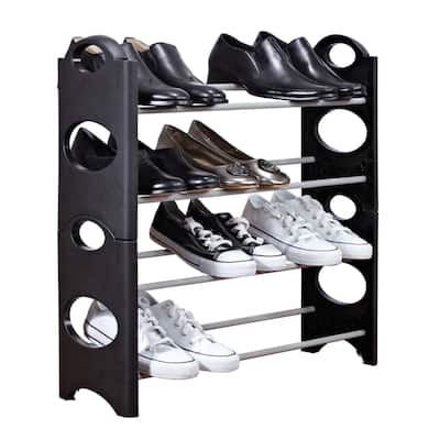 Simplify 12 Pair Stackable Shoe Caddy Rack - 24" wide