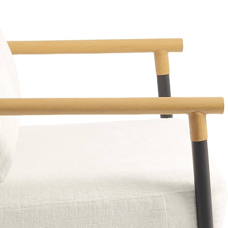 Anis 27'' W Vegan Leather/ Chenille X Base Metal Frame Accent Chair