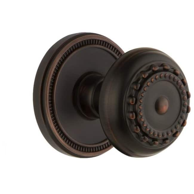 Grandeur Soleil Solid Brass Single Dummy Door Knob with Parthenon Knob - Timeless Bronze