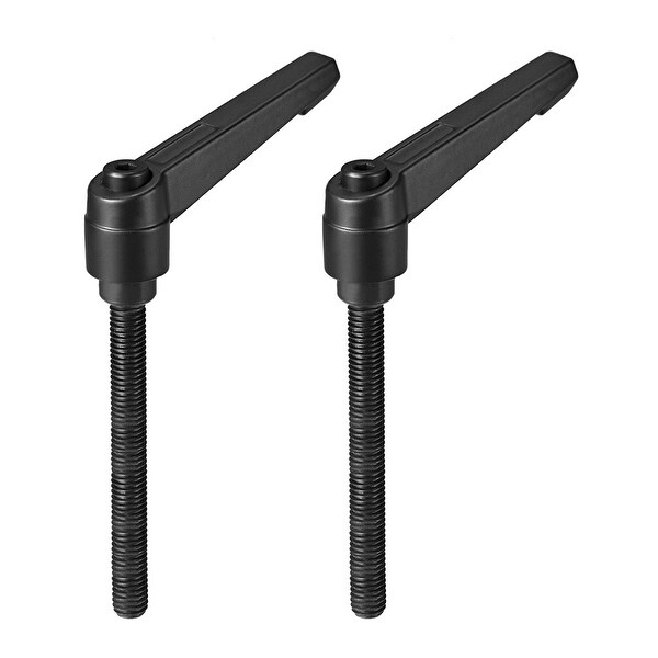 M8 x 80mm Handle Adjustable Clamping Lever Thread Male Threaded Stud 2 Pcs