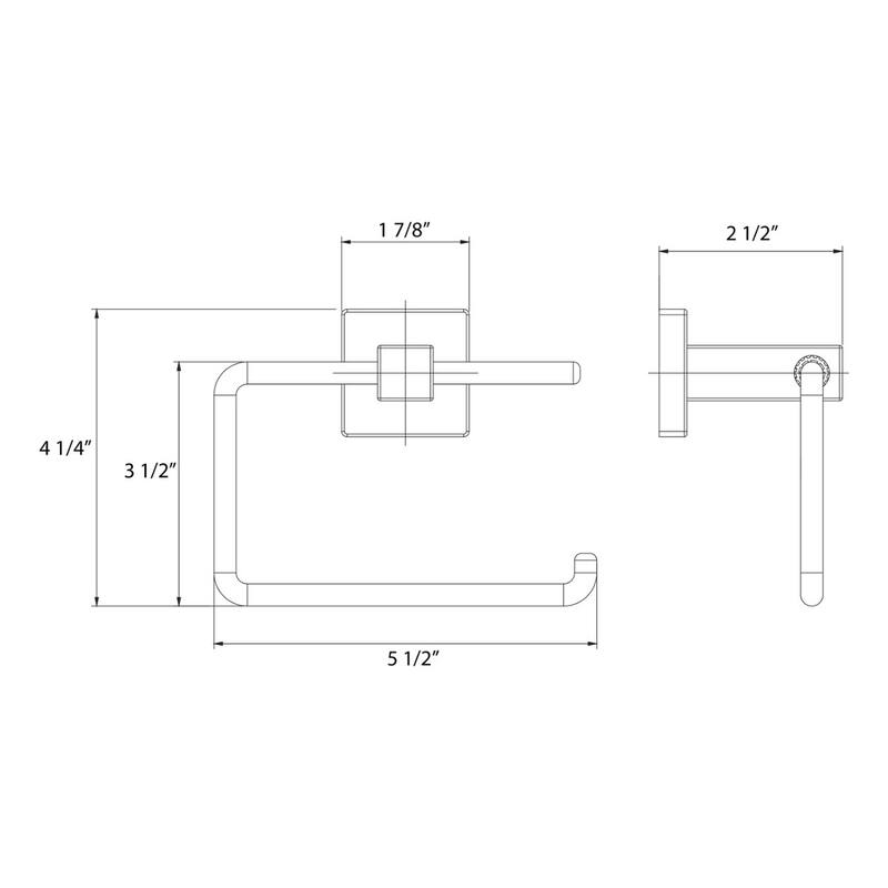 Razo Bathroom Paper Holder Accessory in Polished Chrome - 8'3" x 11'