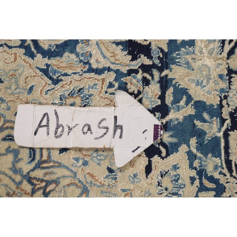 Blue Nain Toodeshk Persian Antique Area Rug Handmade Wool Carpet - 3'11"x 5'11"