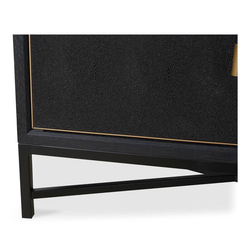 NADAAL STUDIOS Vaughn, Sideboard, Shagreen Patterned Vegan Leather with Brass Legs - 76"W x18"D x34"H