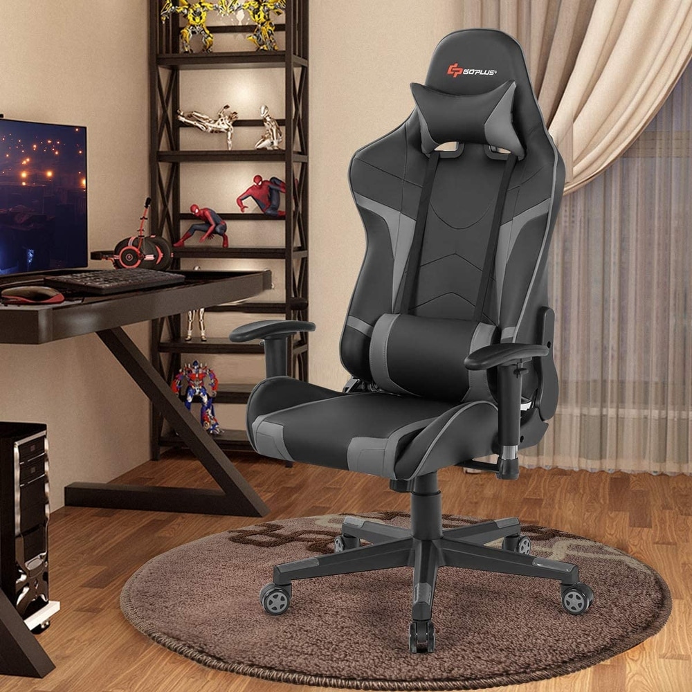  High Back Gaming Chair Ergonomic Racing Heavy Duty Office Chair  Pc Video Game Chair, Lumbar Support with Arms & Headrest Chic Racing Style Desk  Chair, Swivel Adjustable Best Home Office Chair 