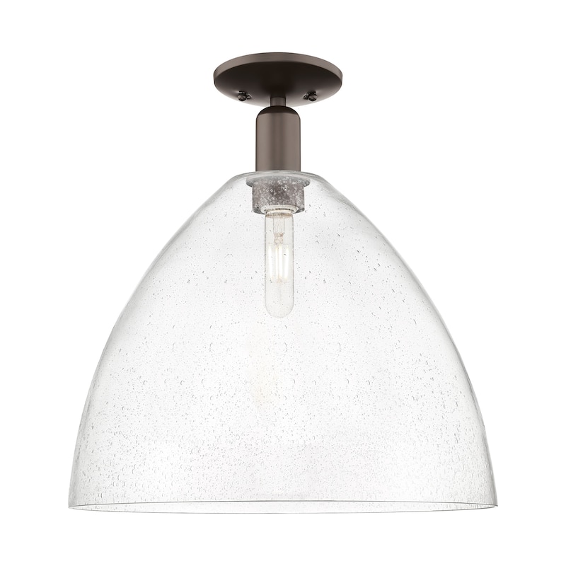 Innovations Lighting 716-1C-19-16 Bristol Semi-Flush Bristol 16" Wide - Oil Rubbed Bronze / Seedy