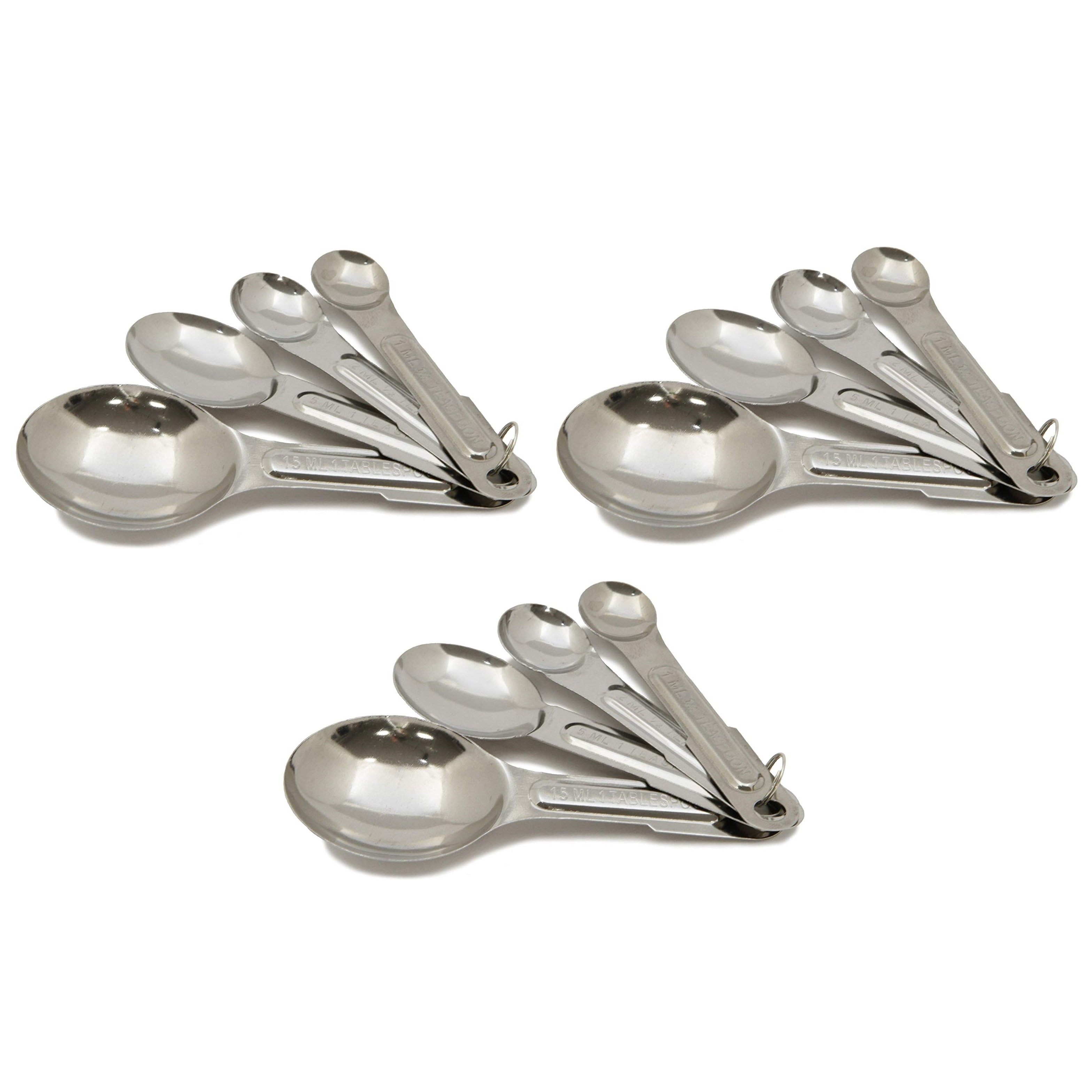 Chef Craft 4 Piece Nesting Stainless Steel Measuring Spoon Set - 1/4 Teaspoon to 1 Tablespoon